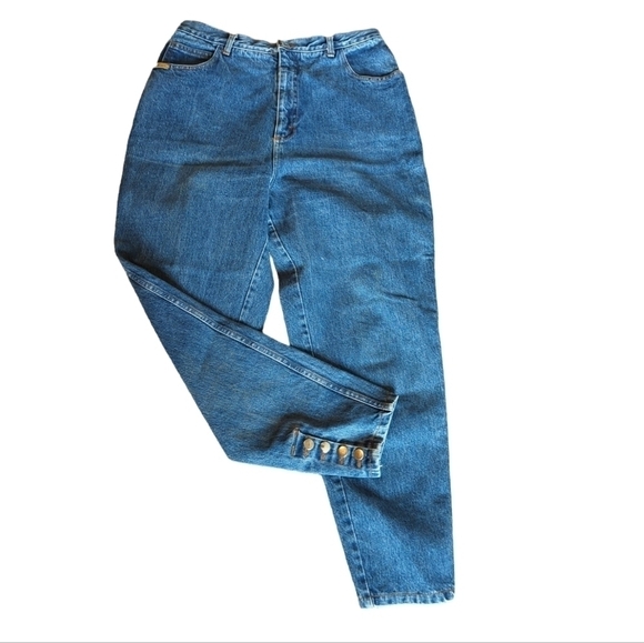 Vtg Gitano Jeans Ankle Snap Tapered cotton details high waist denim W31 W28 - Picture 8 of 9